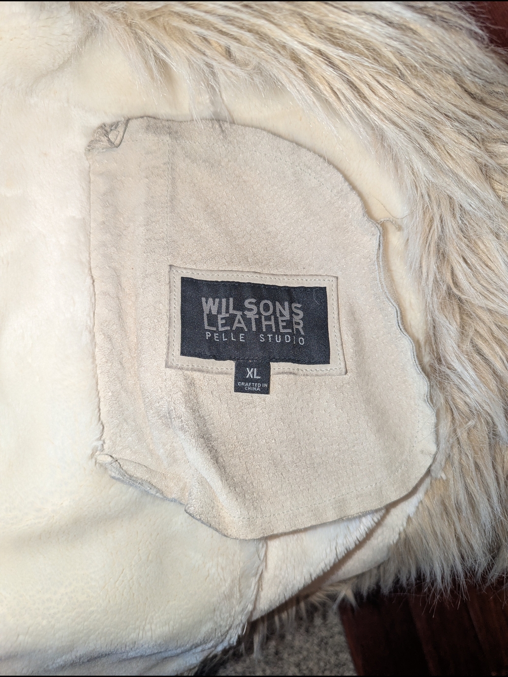 Women's Faux Shearling Trim Coat - Light Taupe - Picture 3 of 8